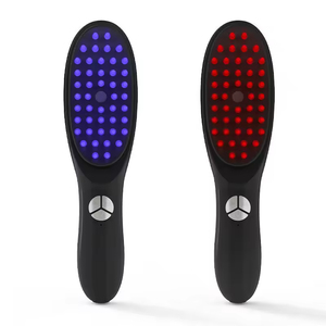 Cepillo de cabeza relajante para medicina del cuero cabelludo con luz roja y azul, promueve el crecimiento del cabello, Led peine de terapia de luz, masajeador eléctrico para alisar el cabello - Product Image 1