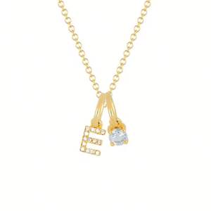 Collier personnalisé YBcustom en cuivre avec strass, livraison directe, initiale personnalisée A-Z, collier avec breloques de pierres de naissance de 3 mm, bijoux cadeau - Product Image 1