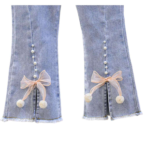 Nouvelle Mode Ensembles de Vêtements pour Filles Sweat à Capuche <span class=keywords><strong>Licorne</strong></span> Pailletée et Pantalon en Jean Perlé pour Enfants - Product Image 3