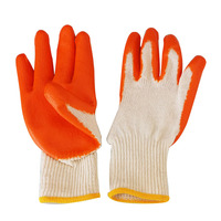 Haute qualité 7G chaîne tricot rouge Orange paume trempée poignée en caoutchouc industriel robuste enduit de Latex gants de travail de jardin imprimer Logo