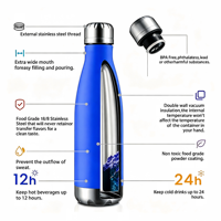 Coffret cadeau Bouteille d'eau légère en acier inoxydable, gourde isotherme sous vide, emballage haut de gamme, logo personnalisé, événements d'entreprise, promotion