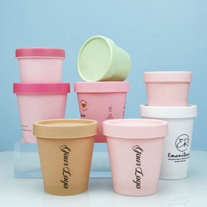 Wholesale Custom Color 250g Ice Cream Shape Cosmetic Package Airtight Beauty PP <b>Jar</b> 200ml Pink Green <b>Plastic</b> PP <b>Jar</b> with Lid - Product Image 1