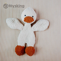 Crochet oie en peluche panier de Pâques cadeau fait à la main bébé canard Snuggler héritage infantile sexe neutre bébé douche cadeaux