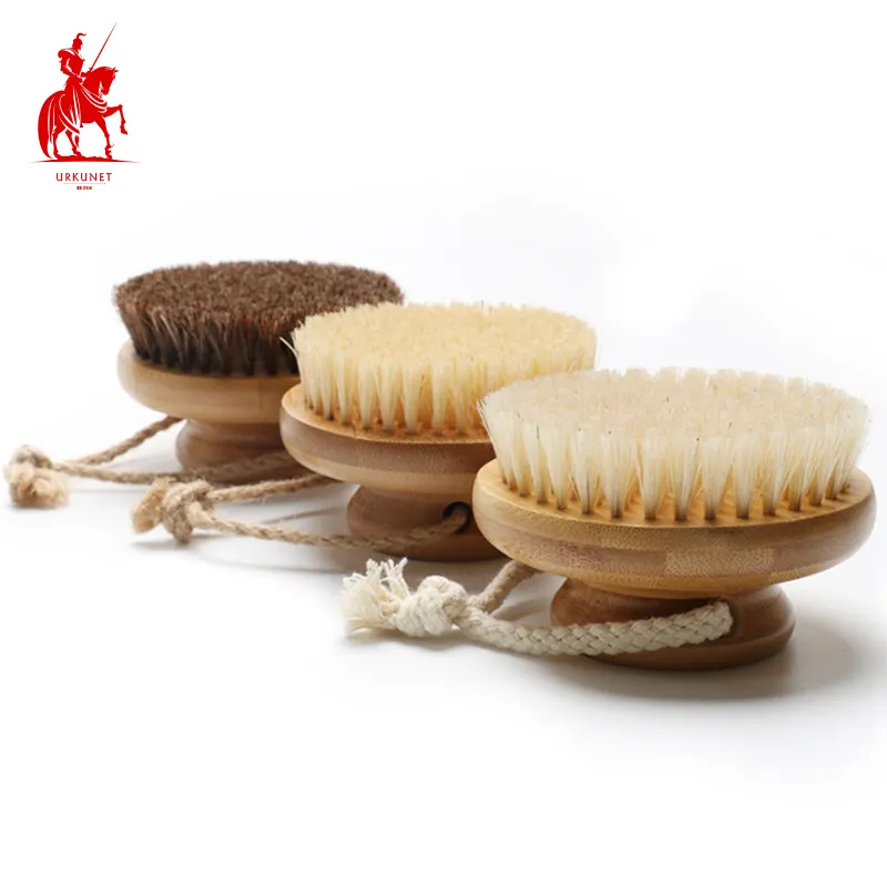 natural bristle hair sisal Exfoliating shower scrubber dry body bath brush