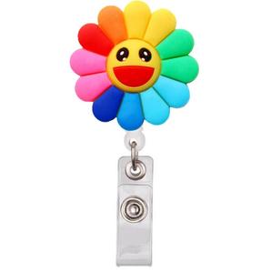 <span class=keywords><strong>Porte</strong></span>-badge rétractable en métal argenté pour infirmières et médecins, avec clip, <span class=keywords><strong>porte</strong></span>-clés, motifs sourire, fleurs, fruits, étudiants, arc-en-ciel, <span class=keywords><strong>porte</strong></span>-carte nominative - Product Image 1