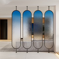 Cloison en verre dégradé arc-en-ciel semi-transparente personnalisable |   Salon, bureau, entrée |   Style minimaliste moderne