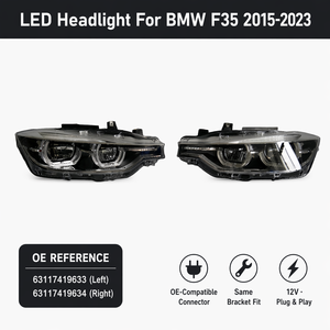 Para <span class=keywords><strong>BMW</strong></span> Serie 3 F30 F35 Conjunto de Faros Delanteros LED Completos OE 63117419633 63117419634 Plug and Play Angel Eye DRL 320i 330i - Product Image 1