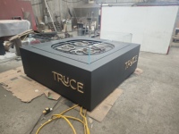 Table de foyer au gaz personnalisée en acier au carbone de haute qualité avec télécommande et système de chauffage pour terrasse et fêtes