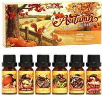 Ensemble d'huiles parfumées d'automne pour diffuseur, senteurs d'automne pour la fabrication de savons et de bougies : cidre épicé, sirop d'érable, cannelle, tarte aux pommes