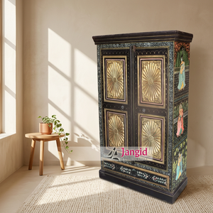 Armoires de chambre à coucher en bois massif peintes à la main, style vintage, sculptées à la main, meubles de rangement pour salon, bureau, hôtel. - Product Image 6