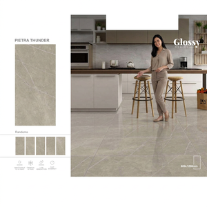 Azulejos de Porcelana con Aspecto de Mármol Gris para Hoteles, 600x1200mm, Superficie Pulida y Esmaltada para Proyectos de Interiores Modernos - Product Image 2