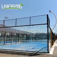 Terrain de padel panoramique CE FIP de fabrication directe d'usine, 12 mm de verre, acier galvanisé, LED, intérieur/extérieur, pour clubs