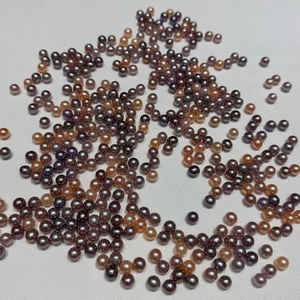 Perles d'eau douce naturelles en gros, 7-7,5 mm, violettes et pêche, forme presque ronde, perles cultivées en vrac, qualité AAA pour <span class=keywords><strong>la</strong></span> fabrication de bijoux - Product Image 5