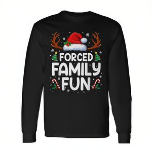 Maglietta a maniche lunghe per Natale, divertimento forzato in famiglia, abbigliamento natalizio - Product Image 2