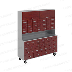 Armoire de médecine traditionnelle chinoise Saiford, 46 tiroirs, 2170 mm H, en acier avec roulettes, pour usage hospitalier - Product Image 3
