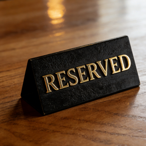 Plaque de table personnalisée en acier inoxydable estampé usiné CNC certifiée ISO9001 – Enseigne de réservation gravée sur mesure pour restaurants et cafés - Product Image 3