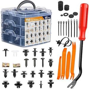 Fb 750 Pcs <b>Car</b> Retainer Clips Kit Nylon <b>Push</b> Rivets Bumper Fasteners Body Repair Tools - Product Image 1