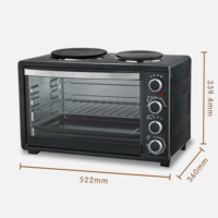 Four électrique domestique haute durabilité pour la cuisson du pain, des pizzas et du poulet, avec 2 plaques chauffantes