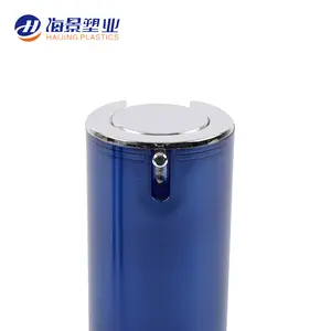 Airless Pump Bottle Cosmetic Skin Care Packaging Lotion Bottle Cosmetic Jar Empty Round Acrylic Blue Screen Printing PMMA ABS