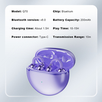 Casque sans fil à clipser Q70 de haute qualité avec affichage numérique, écouteurs pour le sport, smartphone, clip d'oreille tactile