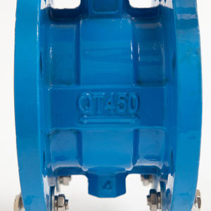 صمام فراشة صناعي Dn100 من الحديد الزهر المرن، يدوي، بترس حلزوني، إغلاق ناعم، ذو شفة مزدوجة - Product Image 5