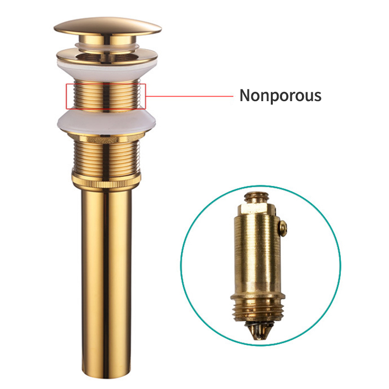 Giá Nhà Máy Bán Buôn Ống Thoát Nước Đẩy Xuống Bằng Đồng Thau Hiện Đại Với Ống Thoát Nước Bồn Rửa Tràn Màu Vàng