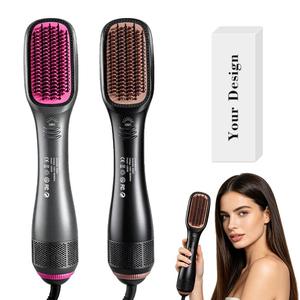 0728 Factory 2 in 1 Multi Hair Straightening Brush Ceramic Hot Air Comb 360. Rotating Portable Thermal for Travel - Product Image 3