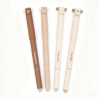 Stylo gel en plastique effaçable à chaud 0,5 mm, série Ours en Peluche, séchage rapide, effaçable à chaud, bleu/vert/noir, papeterie pour étudiants, vente chaude