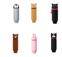 Kotak Pensil Logam Lucu Berwajah Hewan, Kapasitas Besar, Warna Dapat Disesuaikan, Model 3D, Tempat Pensil Berdiri untuk Anak Sekolah Perempuan