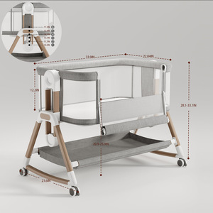 Cuna Portátil Multifuncional Plegable para Bebés Recién Nacidos de 0 a 24 Meses, Diseño Seguro para Empotrar Junto a la Cama, Cuna Moderna con Almacenamiento - Product Image 6