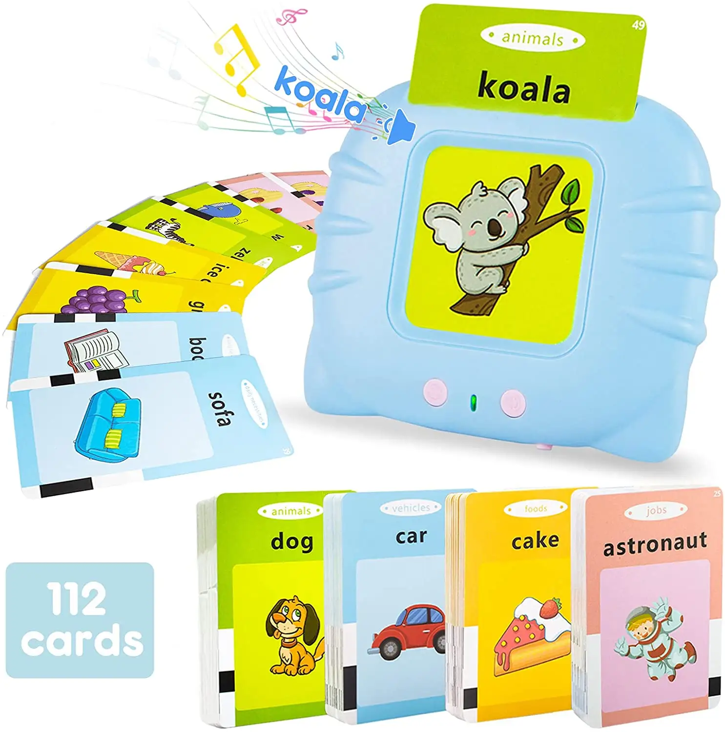 Early Education Machine Learning Toddlers Educational Toys Talking Audible English Flash Cards