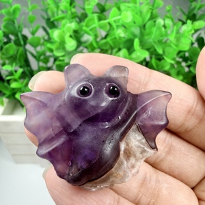 1 Pieza de Estatua de Murciélago de Imitación Antigua de la Marca CrystalHola [Boho], Piedra Decorativa Tallada de Cristal para Atraer la Riqueza, para Halloween - Product Image 5