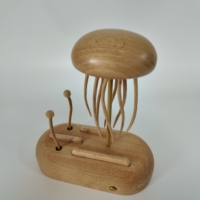 Figurine cinétique en bois sculptée à la main en forme de méduse, décoration de bureau, vente en gros pour musées et boutiques de cadeaux