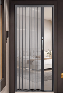 Porte <span class=keywords><strong>moustiquaire</strong></span> en maille de diamant Fenêtre <span class=keywords><strong>moustiquaire</strong></span> pliante en alliage d'aluminium Anti-bug Anti-vol <span class=keywords><strong>Rail</strong></span> suspendu Porte coulissante pliante - Product Image 4