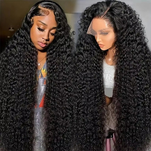 Parrucche in <span class=keywords><strong>Capelli</strong></span> Umani Indiani Grezzi con Cuticole Allineate, Parrucche Frontali in Pizzo HD Senza Colla per Donne di Colore - Product Image 1