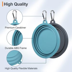 Custom Collapsible Water Food Dog Bowl <b>Slow</b> <b>Feeder</b> Silicone Pet Travel Bowl With Carabiner - Product Image 4