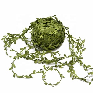 Hojas de seda de 10 metros, hojas verdes artificiales hechas a mano, decoración de boda, corona DIY, hojas de sauce artificiales, guirnalda de tela, rata - Product Image 5