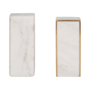 Fermalibri Trapezoidali Moderni in Marmo e Ottone, Decorazione per Libreria, Accessori per Scrivania Casa e Ufficio - Product Image 4