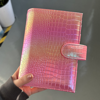 Metallischer Krokodil-PU-Leder Ringbuch A6 Individualisierte Geldbörse mit Reißverschluss und Vorsatzblatt-Tasche für Planer und Organizer