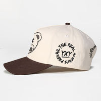 Gorra de béisbol estructurada con bordado de oso, estilo A-frame, con logotipo personalizado, gorras de alta calidad, gorra ajustada