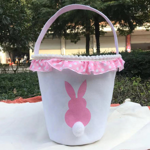 Bolsas de Regalo de Lona de Alta Calidad para Pascua con Cola de Conejo Esponjosa, Decoraciones para Fiestas, Lindas Bolsas de Lona para la Búsqueda de Huevos de Pascua, Bolsa para Niños - Product Image 3