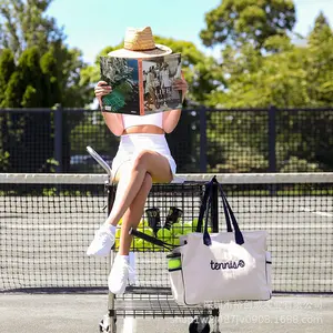 BSCI fábrica mujer floral impreso deporte hombro bolso Pickleball Tote viaje con bolsillo frontal paletas tenis raqueta bolsa