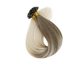 Venta caliente italiano Queratina Pegamento Cabello Ruso Doble Dibujado Extensiones de cabello humano K Tip Bonds Extensiones de punta plana