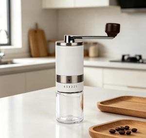 เครื่องบดกาแฟมือหมุนแบบปรับได้ แกนเซรามิก สแตนเลส 304 ขายดี พร้อมขวดแก้ว - Product Image 1