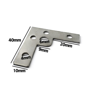 Support d'angle en forme de L en acier inoxydable, 40x20x10mm, pièce de fixation à cinq trous à angle droit pour l'assemblage de cadre - Product Image 2