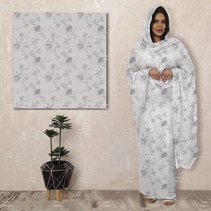 Vestido de novia sudanés Toub para mujer, estampado Floral personalizado para tela de algodón de gasa suiza, Persa ligero de inspiración elástica - Product Image 6
