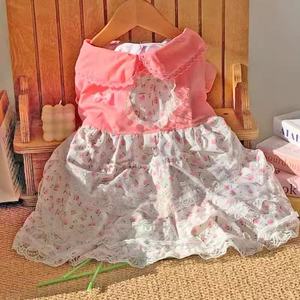 Pet Clothes Princess <b>Lace</b> Floral Dress For <b>Teddy</b> Bichon Frise Dog Sweetheart Style Four Seasons Decorative Skirt HFD6524 - Product Image 1