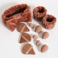 Kit d'accessoires de beauté mode vente en gros pour fond de teint poudre Spa bandeaux réglage couleur personnalisée ensemble d'éponges de beauté visage