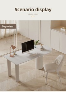 Yipan Island Integrated Small Apartment Household Simple Modern French <b>Computer</b> Office <b>Desk</b> Chair Style Light Metal Stone - Product Image 6