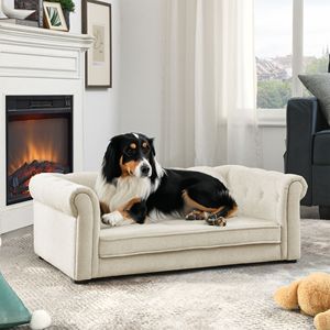 DB-Cama rectangular de seda elegante para perros medianos y grandes, sofá elevado cómodo para perros, tamaño XL moderno - Product Image 1